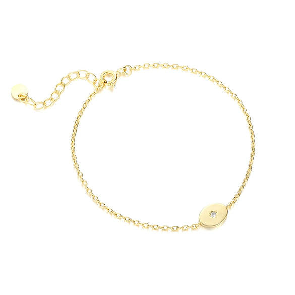 Wholesale Women's S925 Sterling Silver Geometric Microinlaid Zirconia Minimalist Bracelet