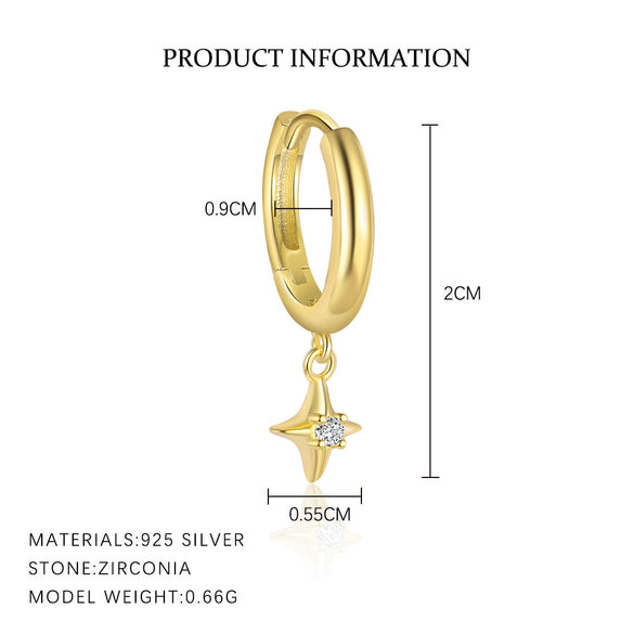 Wholesale Women's S925 Sterling Silver Geometric Micropaved Minimalist Light Luxury Earrings