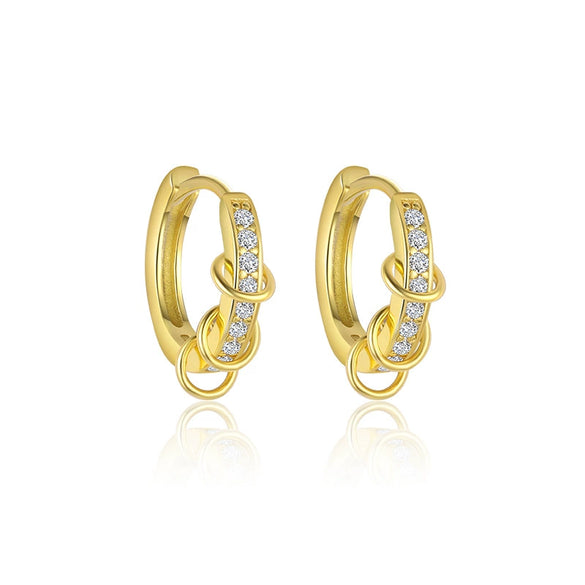 Wholesale Women's S925 Sterling Silver Geometric Micropaved Minimalist Light Luxury Earrings