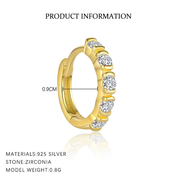 Wholesale Women's S925 Sterling Silver Geometric Micropaved Minimalist Light Luxury Earrings
