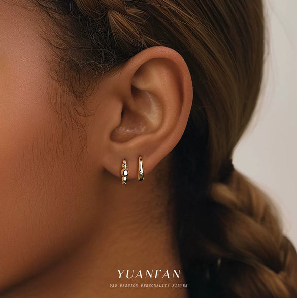 Wholesale Women's S925 Sterling Silver Geometric Micropaved Minimalist Light Luxury Earrings