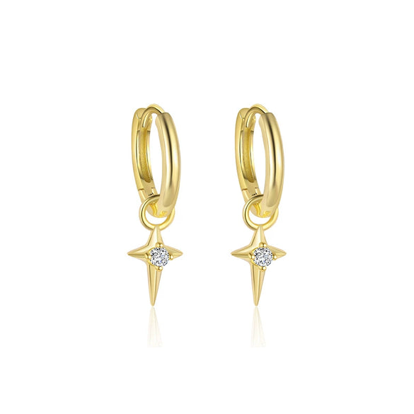 Wholesale Women's S925 Sterling Silver Geometric Micropaved Minimalist Light Luxury Earrings