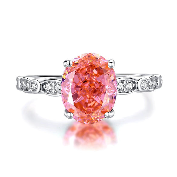 Wholesale Women's S925 Sterling Silver Geometric Minimalist Ring With Diamond And 8A Zircon