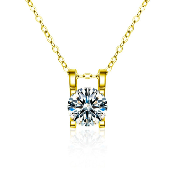 Wholesale Women's S925 Sterling Silver Geometric Moissanite Set Diamond Pendant Necklace With Cross Chain