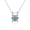 Wholesale Women's S925 Sterling Silver Geometric Moissanite Set Diamond Pendant Necklace With Cross Chain