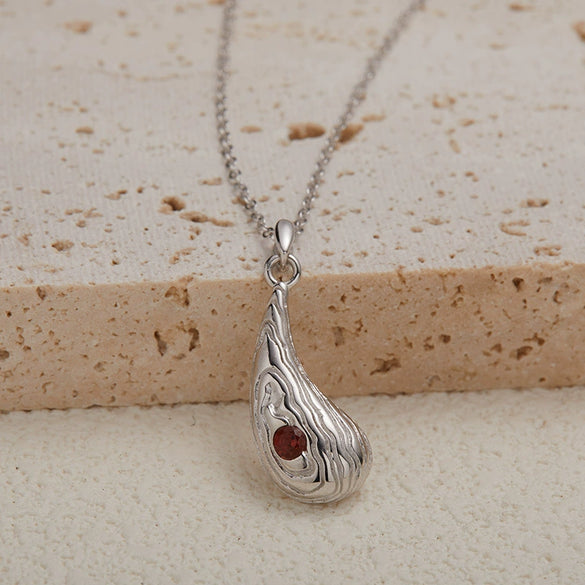 Wholesale Women's S925 Sterling Silver Geometric Natural Garnet Pearl Colored Gemstone Water Drop Earrings Set With Gems