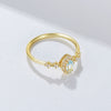 Wholesale Women's S925 Sterling Silver Geometric Natural Topaz Ring Set With Gems