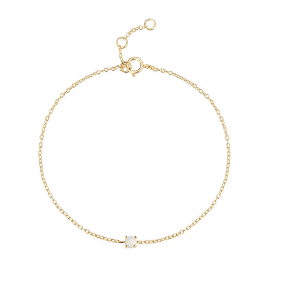 Wholesale Women's S925 Sterling Silver Geometric Opal Adjustable Fourclaw Bracelet With Environmental Protection Electroplating