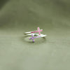 Wholesale Women's S925 Sterling Silver Geometric Open Cross Ring With Electroplating