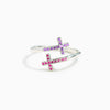 Wholesale Women's S925 Sterling Silver Geometric Open Cross Ring With Electroplating