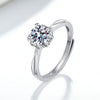 Wholesale Women's S925 Sterling Silver Geometric Open Fourclaw Full Diamond Electroplated Ring