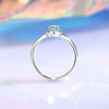Wholesale Women's S925 Sterling Silver Geometric Open Ring With Aquamarine Pigeon Egg Zircon Electroplated