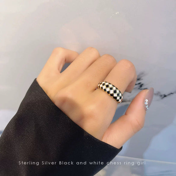 Wholesale Women's S925 Sterling Silver Geometric Open Ring With Electroplating