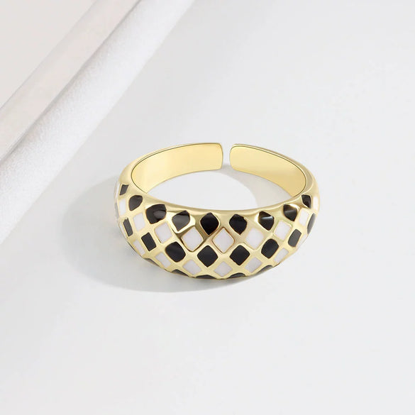 Wholesale Women's S925 Sterling Silver Geometric Open Ring With Electroplating
