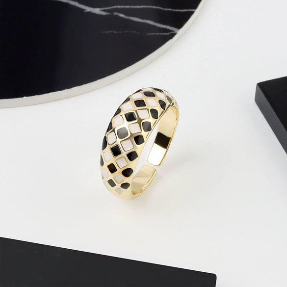 Wholesale Women's S925 Sterling Silver Geometric Open Ring With Electroplating