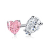 Wholesale Women's S925 Sterling Silver Geometric Open Ring With Pink Diamond And Water Drop Shape Electroplated