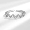 Wholesale Women's S925 Sterling Silver Geometric Open Wave Pattern Electroplated Ring