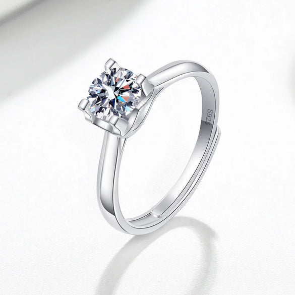 Wholesale Women's S925 Sterling Silver Geometric Opening Fashion Ring With Electroplating