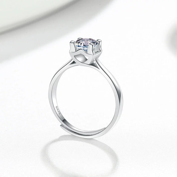 Wholesale Women's S925 Sterling Silver Geometric Opening Fashion Ring With Electroplating