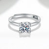 Wholesale Women's S925 Sterling Silver Geometric Opening Fashion Ring With Electroplating