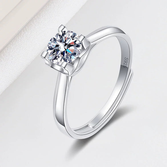 Wholesale Women's S925 Sterling Silver Geometric Opening Fashion Ring With Electroplating