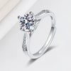 Wholesale Women's S925 Sterling Silver Geometric Opening Ring With Electroplating And Four Claw Full Diamond Setting