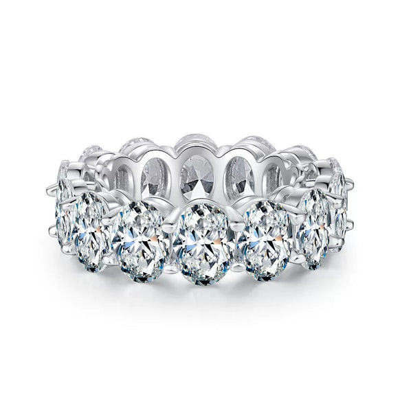 Wholesale Women's S925 Sterling Silver Geometric Oval Pigeon Egg Ring With Electroplating