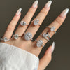 Wholesale Women's S925 Sterling Silver Geometric Oval Ring With Electroplating