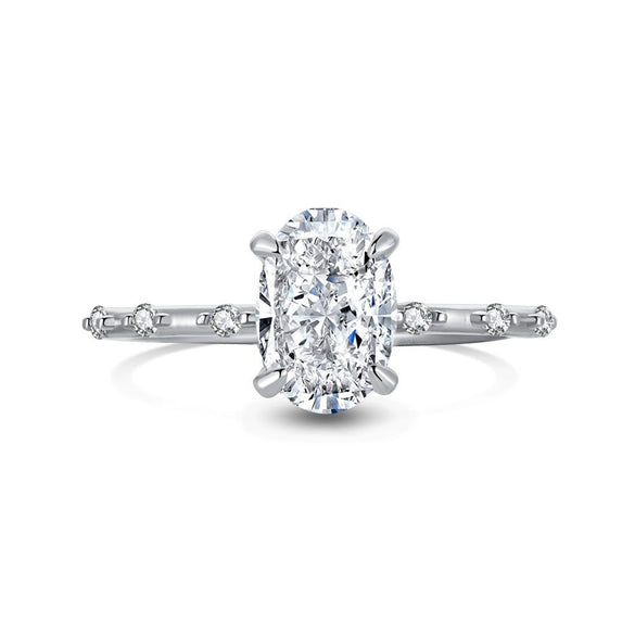 Wholesale Women's S925 Sterling Silver Geometric Oval Ring With Electroplating