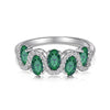 Wholesale Women's S925 Sterling Silver Geometric Oval Ring With Electroplating