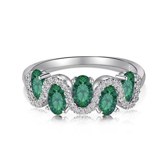 Wholesale Women's S925 Sterling Silver Geometric Oval Ring With Electroplating