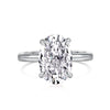 Wholesale Women's S925 Sterling Silver Geometric Oval Ring With Electroplating