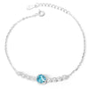 Wholesale Women's S925 Sterling Silver Geometric Pattern Electroplated Bracelet With Austrian Crystal