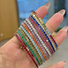 Wholesale Women's S925 Sterling Silver Geometric Pattern Electroplated Rope Design Dopamine Rainbow Bracelet