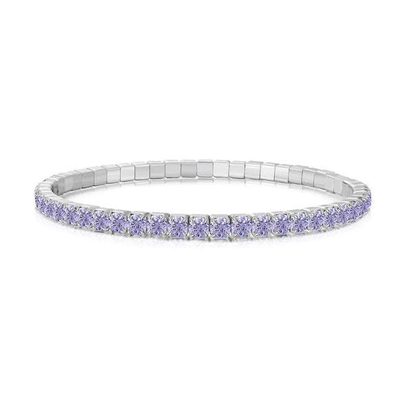 Wholesale Women's S925 Sterling Silver Geometric Pattern Electroplated Rope Design Dopamine Rainbow Bracelet