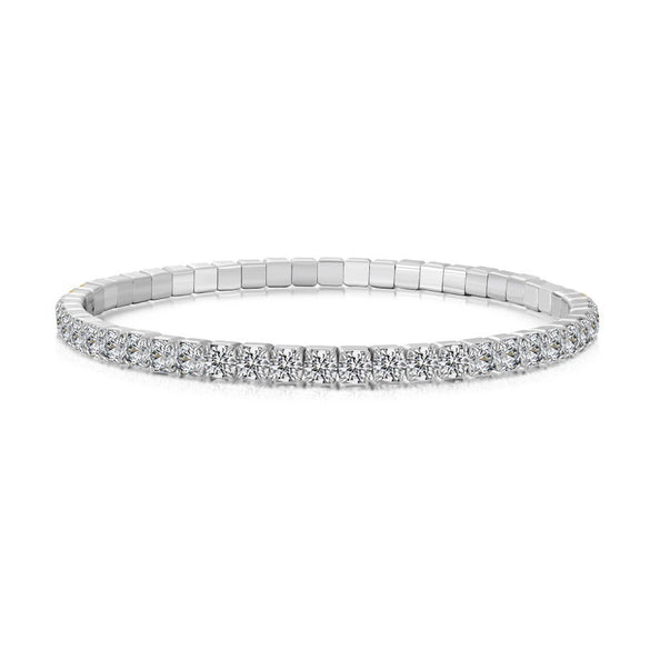 Wholesale Women's S925 Sterling Silver Geometric Pattern Electroplated Rope Design Dopamine Rainbow Bracelet