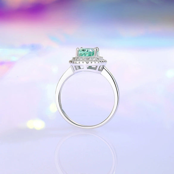 Wholesale Women's S925 Sterling Silver Geometric Pattern Ring Set With Diamonds