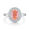 Wholesale Women's S925 Sterling Silver Geometric Pattern Ring Set With Diamonds