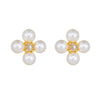 Wholesale Women's S925 Sterling Silver Geometric Pearl Combination Earrings