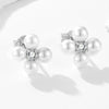 Wholesale Women's S925 Sterling Silver Geometric Pearl Combination Earrings