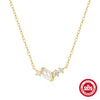 Wholesale Women's S925 Sterling Silver Geometric Pearl Diamondencrusted Clavicle Necklace With Electroplating And Ochain
