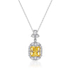 Wholesale Women's S925 Sterling Silver Geometric Pendant Ochain Necklace With Electroplating