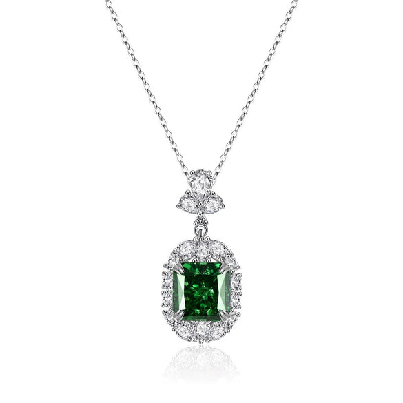 Wholesale Women's S925 Sterling Silver Geometric Pendant Ochain Necklace With Electroplating