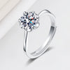Wholesale Women's S925 Sterling Silver Geometric Petal Open Ring With Electroplating