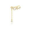 Wholesale Women's S925 Sterling Silver Geometric Petal Zircon Pendant Earrings With Electroplating And Simple Style