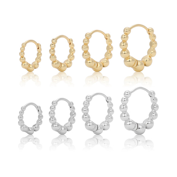 Wholesale Women's S925 Sterling Silver Geometric Plain Circle Ear Buckle With Electroplating