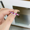 Wholesale Women's S925 Sterling Silver Geometric Rainbow Candy Color Stacked Ring