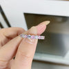 Wholesale Women's S925 Sterling Silver Geometric Rainbow Candy Color Stacked Ring