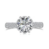 Wholesale Women's S925 Sterling Silver Geometric Ring With Electroplating And Inlaid Main Stone