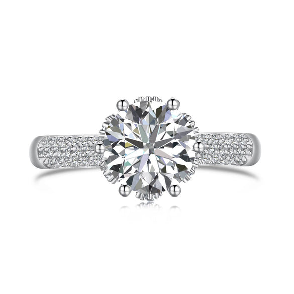 Wholesale Women's S925 Sterling Silver Geometric Ring With Electroplating And Inlaid Main Stone